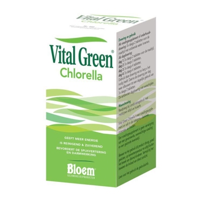 Foto van Bloem chlorella vital green 600tab via drogist