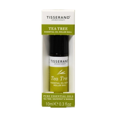 Foto van Tisserand roller ball tea tree etherische olie in jojoba 10ml via drogist