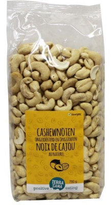 Foto van Terrasana cashewnoten ongeroosterd zonder zout 750g via drogist