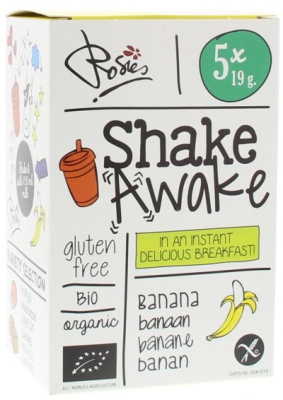 Foto van Rosies shake awake banaan bio 19 gram 5x19g via drogist