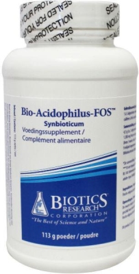 Foto van Biotics bio acidophilus fos 113g via drogist