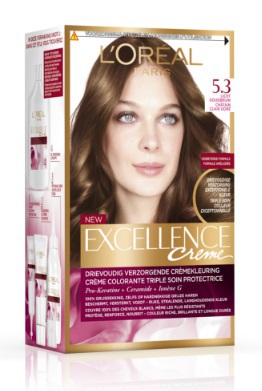 Foto van L'oréal paris excellence creme haarverf licht goudbruin 5.3 1st via drogist