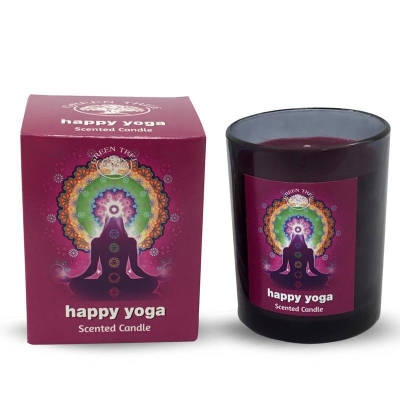 Foto van Green tree geurkaars happy yoga 210g via drogist