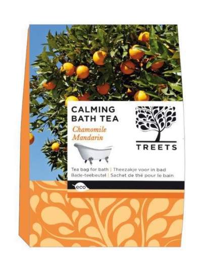 Foto van Treets bath tea calming chamomile & mandarin 210g via drogist