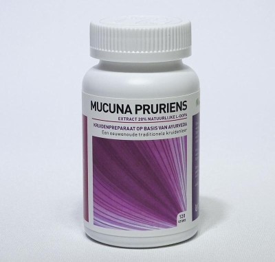Foto van Ayurveda health mucuna pruriens extract 20% 120cap via drogist