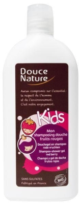 Foto van Douce nature douchegel & shampoo kids rode vruchten 300ml via drogist