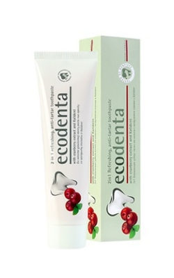 Ecodenta tandpasta 2in1 cranberry anti tandsteen 100ml  drogist