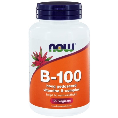 Foto van Now vitamine b100 capsules 100cap via drogist