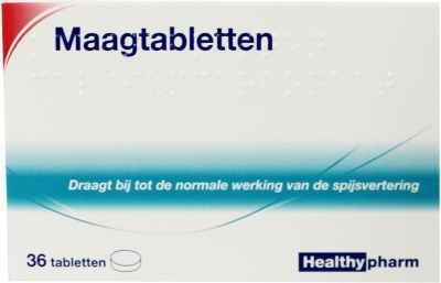 Foto van Healthypharm maagtabletten calcium carbonaat 36tab via drogist