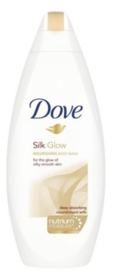 Foto van Dove shower silk glow 250ml via drogist