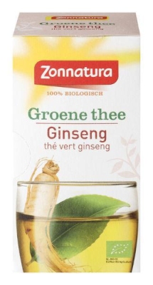 Foto van Zonnatura groene thee ginseng bio 20st via drogist