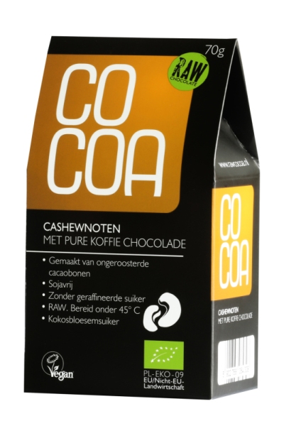 Cocoa cashewnoten pure koffie chocolade raw 70gr  drogist