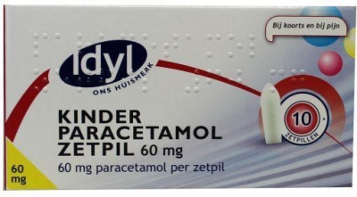 Foto van Idyl paracetamol kind 60 mg 10zp via drogist