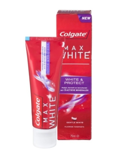 Foto van Colgate tandpasta maxwhite white&protect 75ml via drogist
