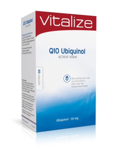 Foto van Vitalize products q10 ubiquinol 60cap via drogist