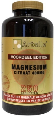 Artelle magnesium citraat elementair 250tab  drogist