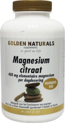 Foto van Golden naturals magnesium citraat 180tab via drogist